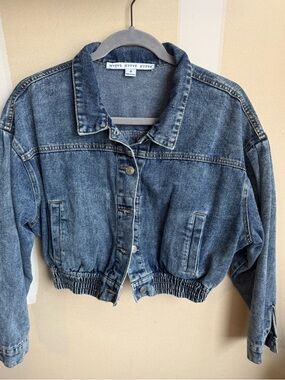 HYFVE Classic Blue Denim Crop Jacket